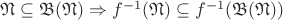 $\mathfrak N \subseteq \mathfrak B(\mathfrak N) \Rightarrow f^{-1}(\mathfrak N) \subseteq f^{-1}(\mathfrak B(\mathfrak N))$