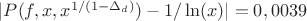 $|P(f,x,x^{1/(1-\Delta_d)})-1/\ln(x)|=0,0039$