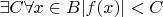 $\exists C\forall x\in B|f(x)|<C$