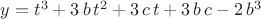 $\[y={t}^{3}+3\,b\,{t}^{2}+3\,c\,t+3\,b\,c-2\,{b}^{3}\]$