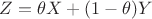 $Z=\theta X +(1-\theta)Y$