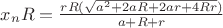$x_nR=\frac{rR(\sqrt{a^2+2aR+2ar+4Rr})}{a+R+r}
$