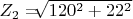 $Z_2=$\sqrt[]{120^2+22^2}$$