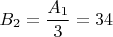 $B_2=\dfrac {A_1}{3}=34$