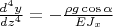 $\frac{d^4y}{dz^4}=-\frac{\rho g\cos\alpha}{EJ_x}$