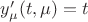 $y'_\mu(t,\mu)=t$