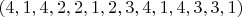 $(4,1,4,2,2,1,2,3,4,1,4,3,3,1)$