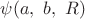 $\psi(a,\ b,\ R)$