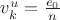 $v_k^u = \frac{e_0}{n}$