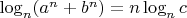 $\log_n(a^n+b^n)=n\log_nc$