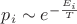 $p_i \sim e^{-\frac{E_i}{T}}$