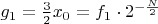 $g_1=\frac{3}{2}x_0=f_1\cdot2^{-\frac{N}{2}}$