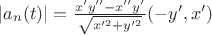 $|a_n(t)|=\frac{x'y''-x''y'}{\sqrt{x'^2+y'^2}}(-y',x')$