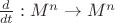 $\frac {d} {dt}: M^n \to M^n$