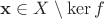 $\mathbf x \in X \setminus \ker f$