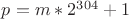 $p=m*2^{304}+1$