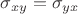 $\sigma_{xy} = \sigma_{yx}$ $\sigma_{xy} = \sigma_{yx}$