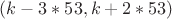 $(k-3*53,k+2*53)$ $(k-3*53,k+2*53)$