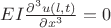 $ EI \frac { \partial^3 u(l,t)} {\partial {x^3}}=0