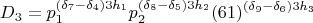 $$D_3=p_1^{(\delta_7-\delta_4)3h_1}p_2^{(\delta_8-\delta_5)3h_2}(61)^{(\delta_9-\delta_6)3h_3}$$