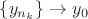 $\{y_{n_k}\}\to y_0$ $\{y_{n_k}\}\to y_0$