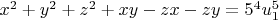 $x^2+y^2+z^2+xy-zx-zy=5^4u_1^5$