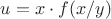 $u = x\cdot f(x/y)$ $u = x\cdot f(x/y)$