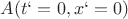 $A(t`=0,x`=0)$