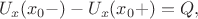 $$U_x(x_0-)-U_x(x_0+)=Q,$$