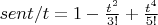 $sent/t=1-\frac{t^2}{3!}+\frac{t^4}{5!}$