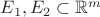 $E_1,E_2\subset \mathbb R^m$