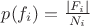 $p(f_i)= \frac {\mid F_i \mid }{N_i}$