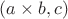 $(a\times b,c)$