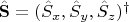 $\hat{\mathbf{S}} = (\hat{S}_x, \hat{S}_y,\hat{S}_z)^\dagger$