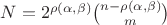 $N=2^{\rho(\alpha,\beta)} \binom{n - \rho(\alpha,\beta)}{m}$