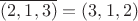 $\overline{(2,1,3)}=(3,1,2)$