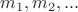 ${m_1, m_2,...}$