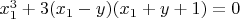 $x_1^3 + 3(x_1- y)(x_1 + y + 1) = 0$