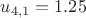 $u_{4,1}=1.25$