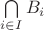 $\bigcap\limits_{i\in I} B_i$