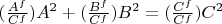 $(\frac {A^f}{C^f})A^2 + (\frac {B^f}{C^f})B^2 = (\frac {C^f}{C^f})C^2$