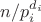 $n/p_i^{d_i}$
