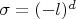 $\sgn\sigma=(-l)^d$