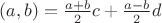 $(a,b)=\frac{a+b}{2}c+\frac{a-b}{2}d$