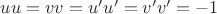 $uu=vv=u'u'=v'v'=-1$