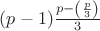 $(p-1)\frac{p-\left(\frac{p}{3}\right)}{3}$