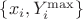 $\{x_i,Y^{\max}_i\}$