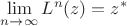 $\displaystyle \lim \limits_{n\to \infty} L^n(z) =z^*$