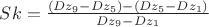 $Sk=\frac{(Dz_9-Dz_5)-(Dz_5-Dz_1)}{Dz_9-Dz_1}$