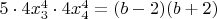 $5\cdot 4x_3^4\cdot 4x_4^4=(b-2)(b+2)$
